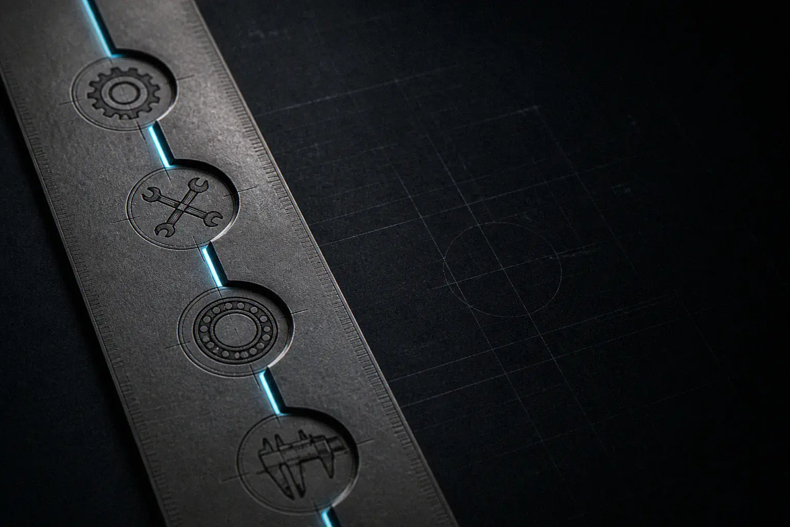 An open channel cut through layered material with light passing cleanly through it